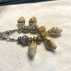 Elegant Silver and Brown Beaded Bracelet